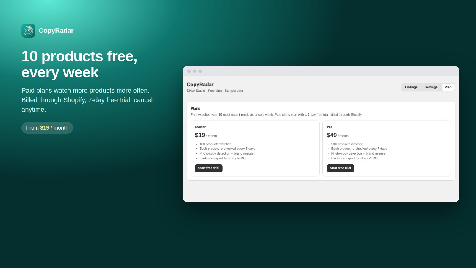 CopyRadar screenshot