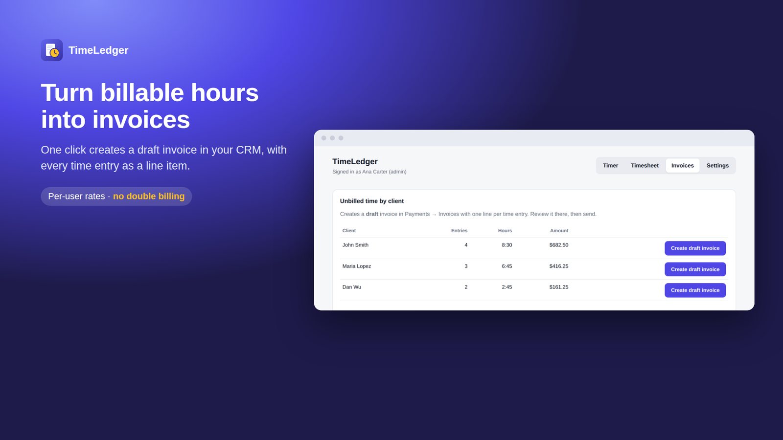 TimeLedger screenshot